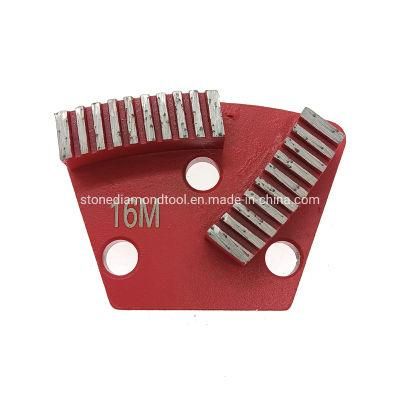 Two Bar Wave Segment Metal Diamond Concrete Trapezoid Grinding Plate