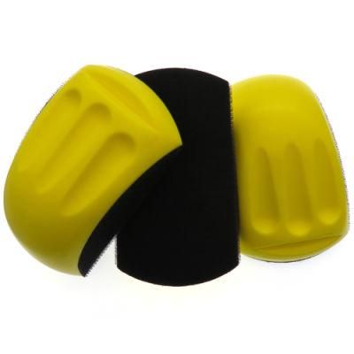 6&quot; 150mm Mouse Shape Yellow PU Foam Hand Pad Hand Sanding Block for Hook and Loop Disc