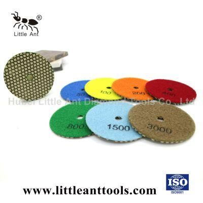 4 Inch Hot Sale Diamond Flexible Super Dry Polishing Pads for Marble/Granite