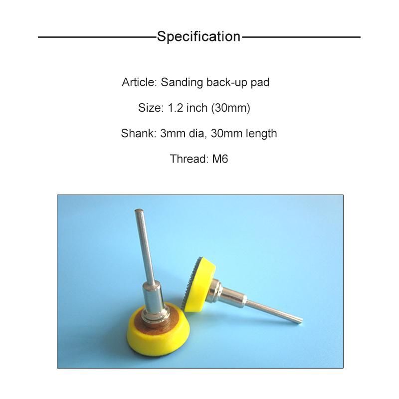 1.2" 30mm Backup Sanding Pad 3mm Shank Hook and Loop Sander Backing Pad for Electric Drill/Grinder/Sander
