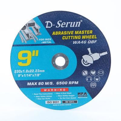 9&prime; &prime; Cutting Wheel for Metal Inox Abrasive with MPa Certificate