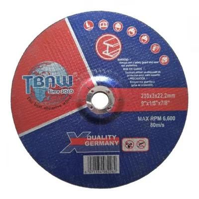OEM 9 Inch 230mm and 3 mm Thickness Cutting Wheel for Hard Metal with Is9001
