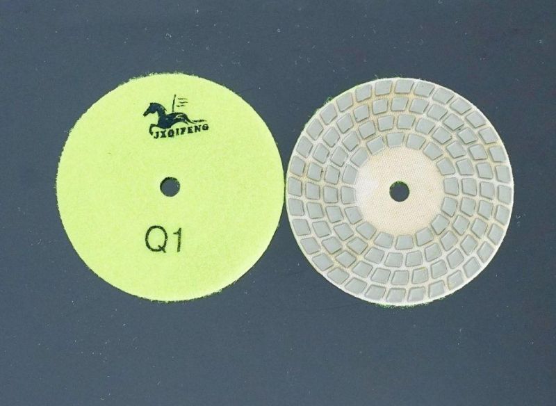 Qifeng 4-Step Diamond Resin Bond Abrasive Tools Dry Polishing Pads for Granite&Marble