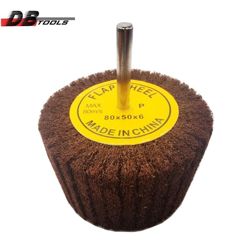 25mm Shaft Wheel Interleaved Wheel with Emery Cloth for Metal Stainless Steel Mop Wheel