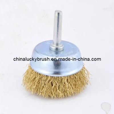 4 Inch Crimped Cup Brush with Shaft (YY-062)