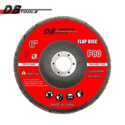 6&quot; 150mm Flap Disc Emery Cloth Disc 22mm Hole Alumina Abrasive Tools for Paint Wood Iron P80
