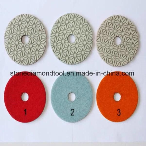 3 Steps Diamond White Flower Resin Wet Polishing Pad