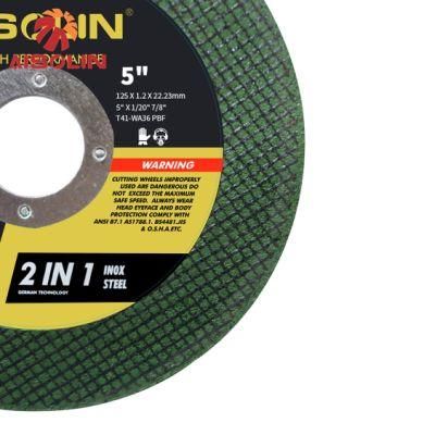 Flat Black/Green 125X1.2X22.23mm OEM Abrasive Cutting Disc Wheel for Metal with MPa En12413