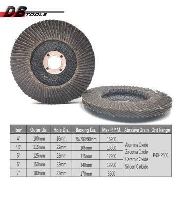 4&quot; 100mm Flap Disc Grinding Wheel Calcined Alumina for Derusting Stainless Steel Wood High Density