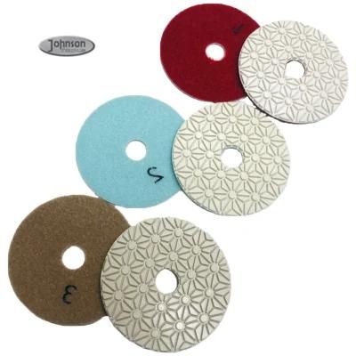 3PCS/Set 4&quot; 100mm 3 Steps Granite Polishing Pads Resin Wet Usage Diamond Polishing Pad for Rock Marble Tile