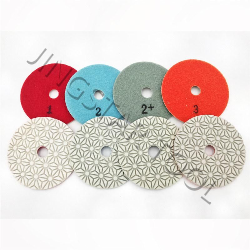 Flexible 3 Step Marble Diamond Stone Wet and Dry Polishing Pads