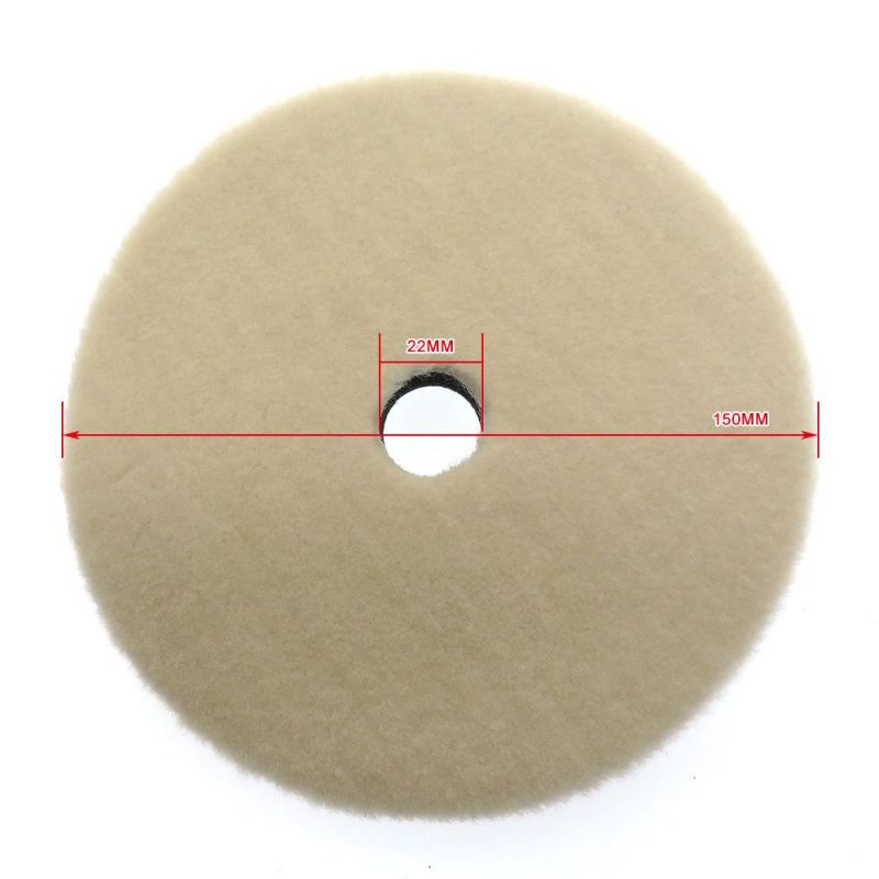 6 Inch Short-Nap with Foam Cushion for Rotary & Da Polisher 150mm Knitted Wool Pad