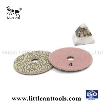 Flower Type 3 Step Diamond Wet Polishing Pad for Stone