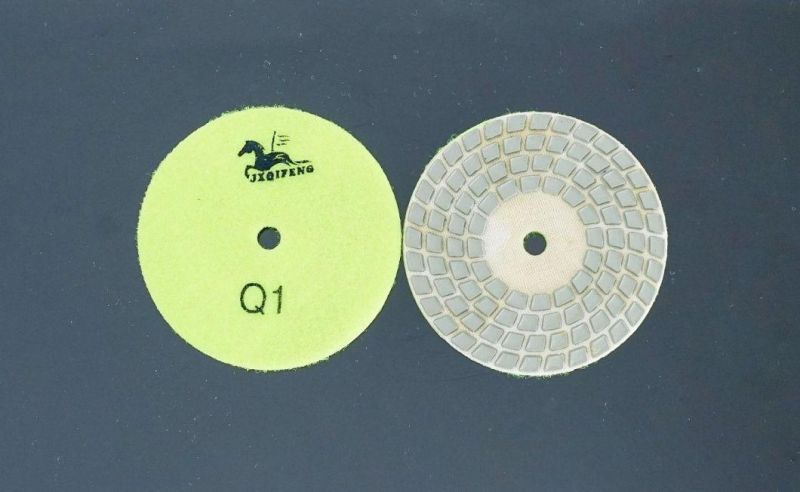Qifeng 4 Inch 100mm 4 Steps Abrasive Tools Dry Polishing Pads for Granite/ Marble