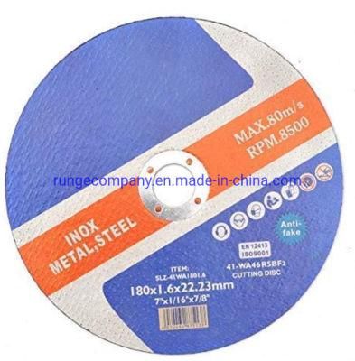 Power Tool Cutting Disc Europe Quality 7&quot; Inch 180mm Abrasive Aluminum Oxide Cutting Wheels for Metal Stainless Steel Inox