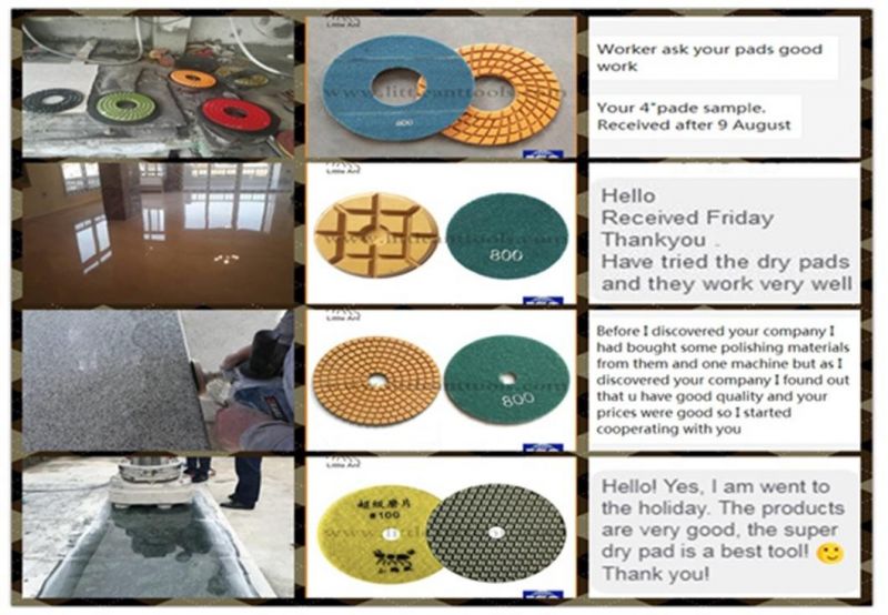 180mm Hot Sale Diamond Flexible Dry Polishing Pads for Marble/Granite