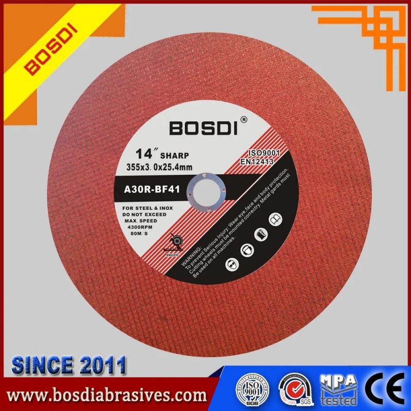 14 Inch Cutting Wheel for Iron and Stainless Steel, 355X3X25.4mm Cutting Disc