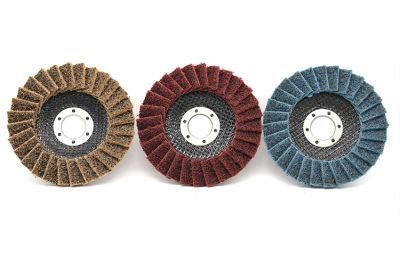 Wholesale Price OEM 4.5&prime;&prime; Non-Woven Surface Conditioning Flap Discs for Stainless Steel Polishing Grinding