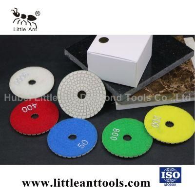 3-Inch White Wet Resin Diamond Polishing Pads for Different Stone