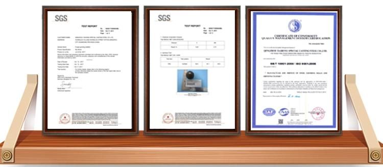 SGS Test Report of Grinding Steel Ball for Silver Mine