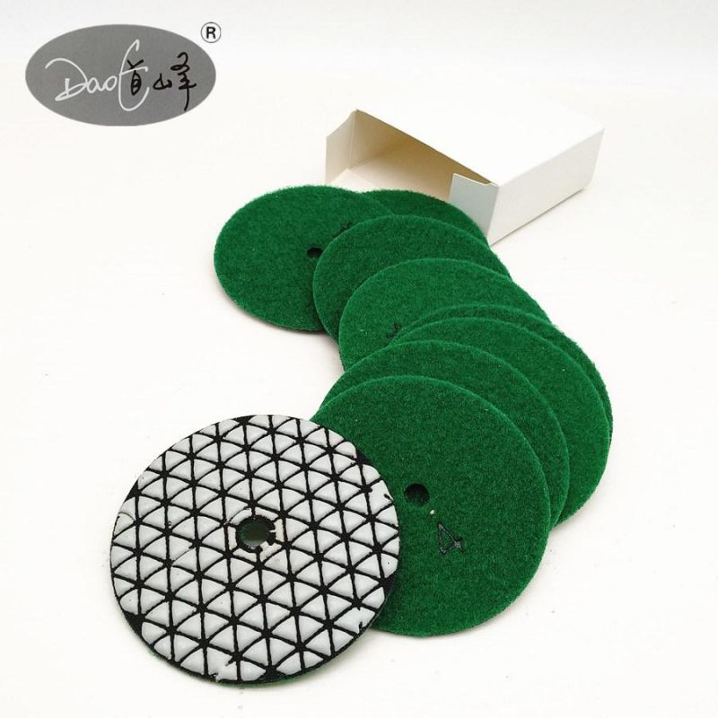 Daofeng 4inch 100mm Diamond Dry Polishing Pads (plum)