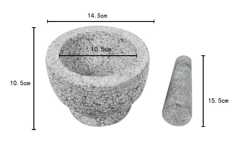 Customized 14.5X10.5cm Stone Mortar and Pestle Factory SGS, FDA LFGB Approved