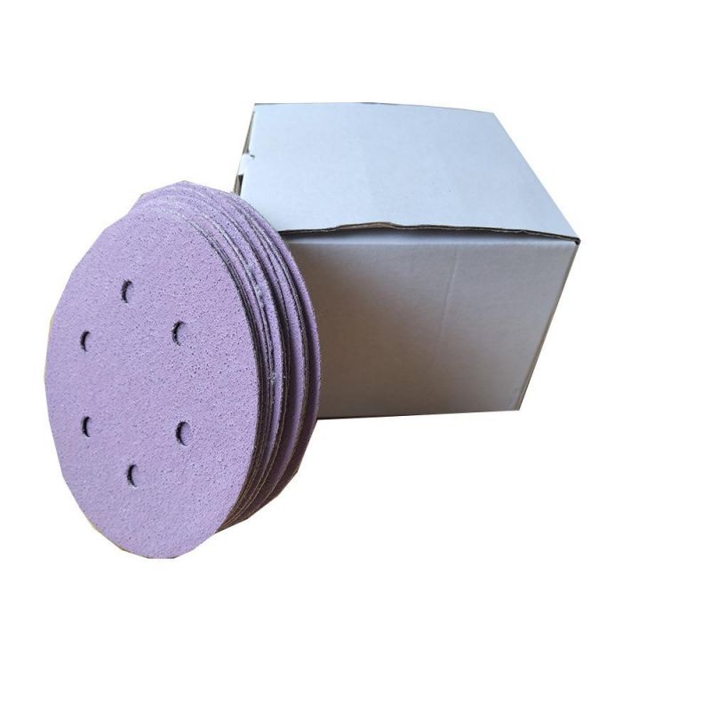 5 Inches Ceramic Abrasive Sanding Disc Purple Coated Sandpaper Polishing Automobile