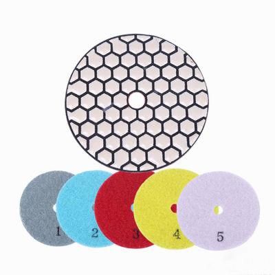 4 Inch 5 Step Diamond Flexible Grinding Disc Polishing Pad for Granite Marble Stone Ceramic Tile Concrete