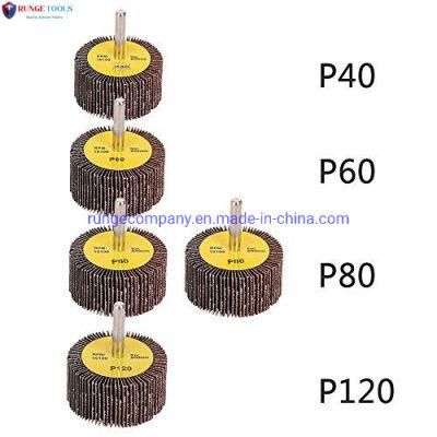 2X1X1/4&quot; Grinding Wheel Discs Cylindrical Head Sandpaper Abrasive Flap Wheel for Stainless Steel Metal Power Tools