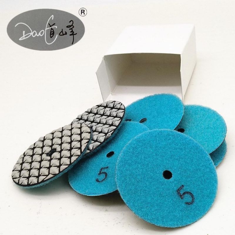 Daofeng 4inch 100mm Dry Marble Polishing Pads for Quartz (triangle)