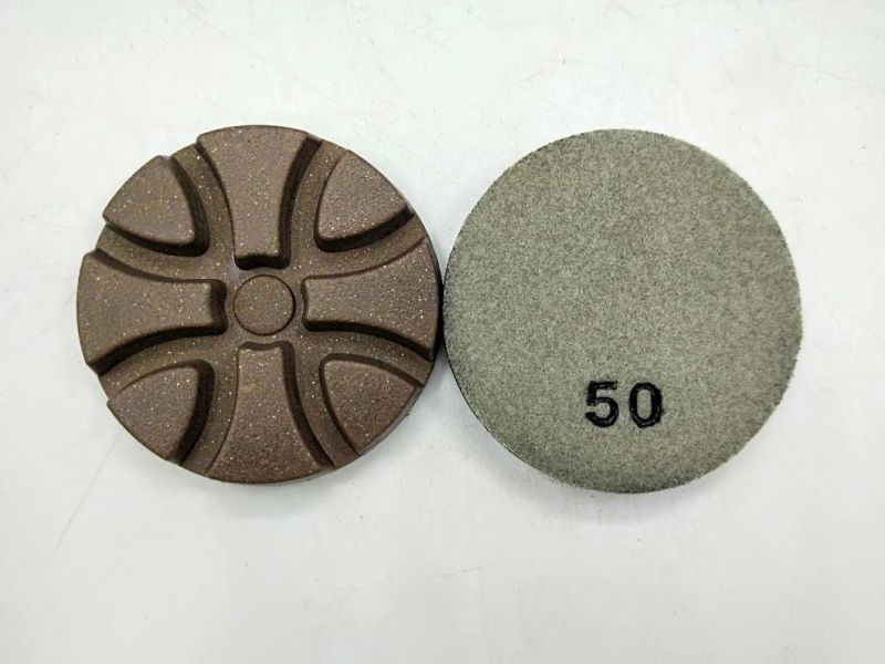 Dry Polishing Marble Terrazzo Resin Hybrid for Buffer 3 Inch Cooper Diamond Floor Maintenance Pad