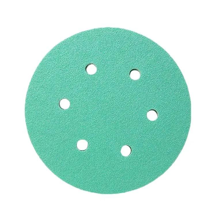 100mm/125mm/150mm/180mm/225mm Green Film Backingabrasive Sandpaper Velcro Disc