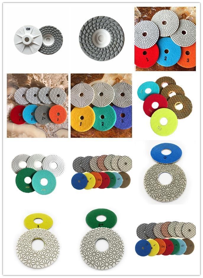 China Promote 125mm Wet Marble Quartz Granite Diamond 3 Marble Polishing Pads