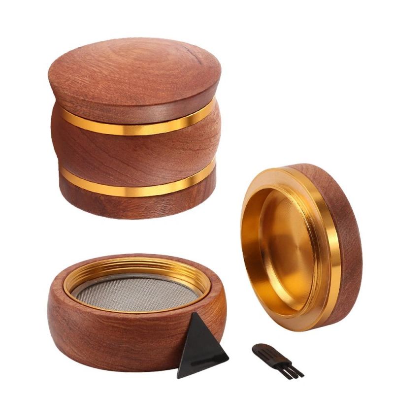 High Quality 4 Parts Wooden Herb Grinder 65mm Grinder