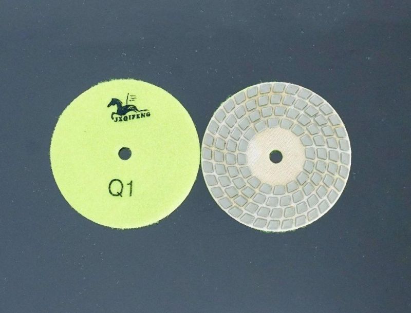 Top Manufacturer Qifeng Power Tool 4 Steps 3/4 Inch Granite/Marble Abrasive Dry Polishing Pads