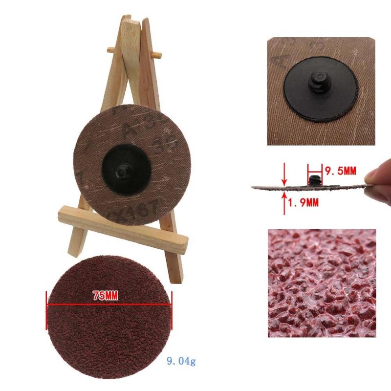 3" 75mm Quick Change Roll Lock Red Surface Conditioning Sanding Disc