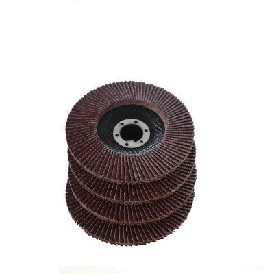4.5&quot; 60# Brown Aluminium Oxide Flap Disc with Good Flexibility as Abrasive Tools for Angle Grinder