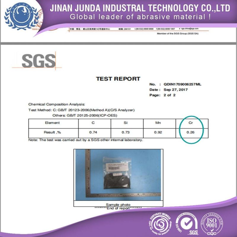 SAE ISO Steel Grit for Sandblasting/Grit Blasting