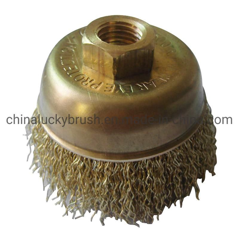 3" Brass Coated Steel Wire Cup Brush (YY-301)