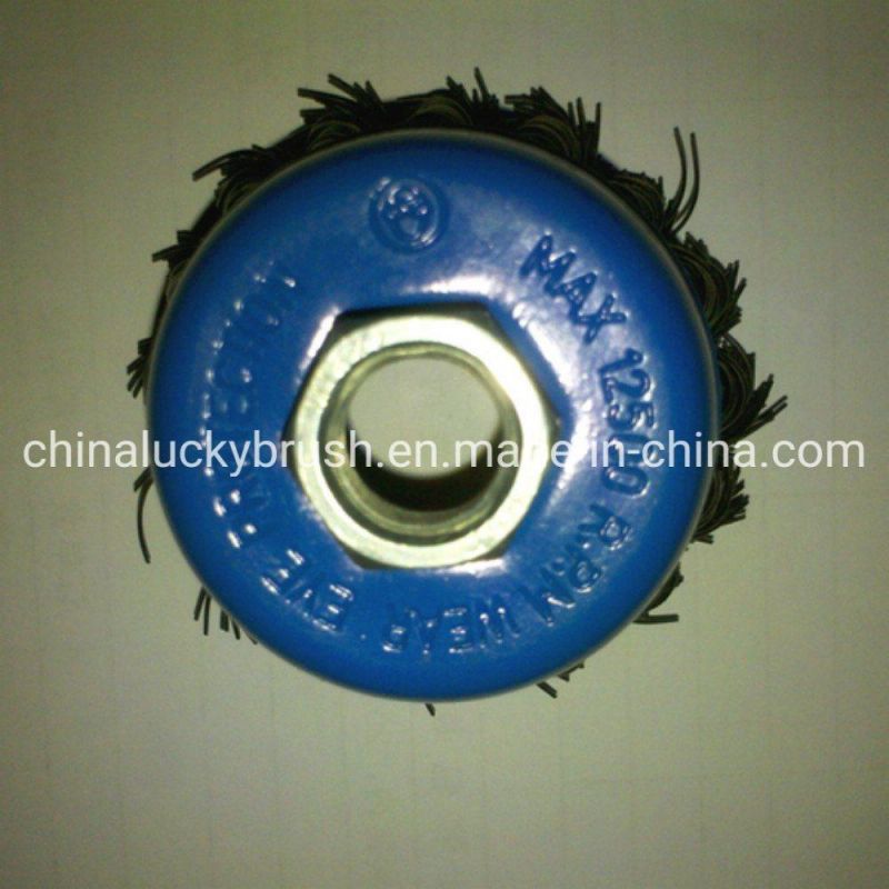 2.5 Inch Osborn Blue Colour Cup Brush Knotted Wire Crimped Wire Brush /Steel Wire Wheel Brush for Grinding Tool (YY-081)
