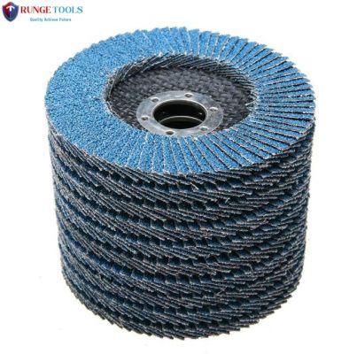 4.5inch 115mm Super Long Life Durable Zirconia Abrasive Flap Disc for Stainless Steel Metal Power Tools