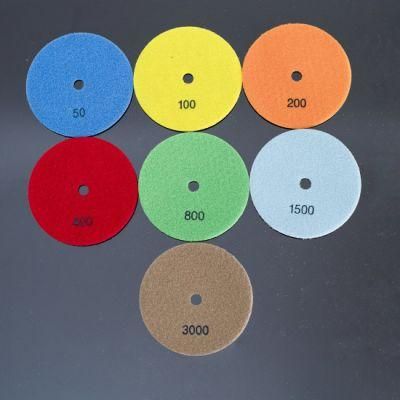 6 Inch 7-Step Diamond Abrasive Tool Polishing Pads Dry Use for Marble Granite Top