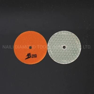 Qifeng Manufacturer Power Tool 7-Step 4 Inch Diamond Resin Bond Dry Grinding Polishing Pads for Granite&Marble