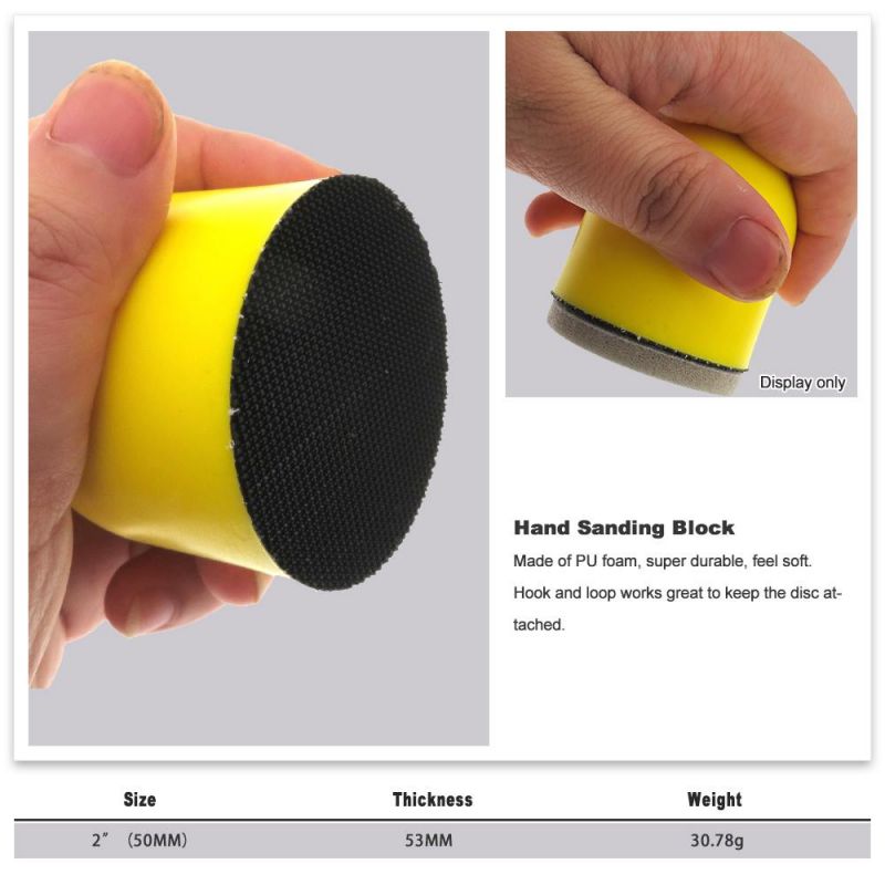 2 Inch 50mm Hook and Loop PU Foam Hand Sanding Pad Hand Sanding Block