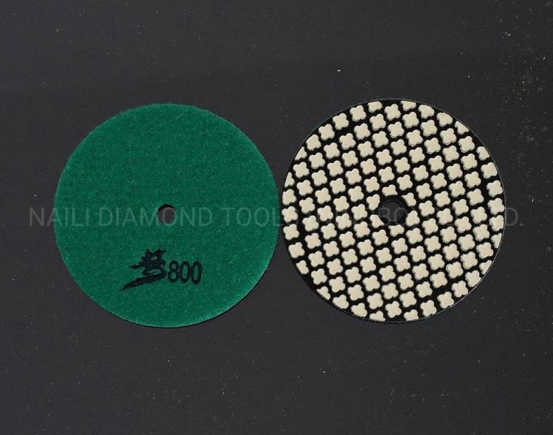 3′ ′ /4′ ′ Diamond Tools Flower-Shaped 7 Steps Dry Polishing Pads for Marble/ Granite