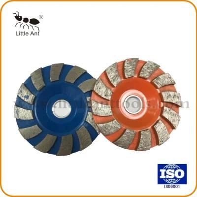 Blue Turbo Segment Cup Shape Stone Diamond Grinding Wheel