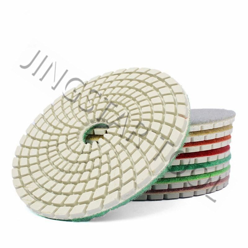 High Quality 5 Inch White Wet Flexible Abrasive Stone Pad for Polishing Quartz