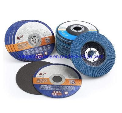 Power Electric Tools Accessories 4.5&quot; Flap Discs Cutting Wheels for 40 60 80 120 Grit Assorted Zirconia Alumina Sanding Grinding Type 27, Metal