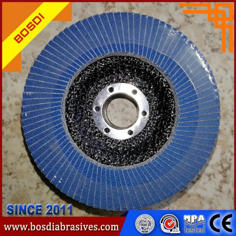 Ceramic,Zirconia, Aluminum Oxideflap Disc,115X22mm,Bosdi Brand Calcine Aluminium Oxide Flap Disc Brown,Red and Blue,Grinding Metal,Inox,Stainless Steel,Iron Ect