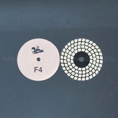 Qifeng 3 Inch Power Tool 4-Step Diamond Polishing Pad for Granite and Marble